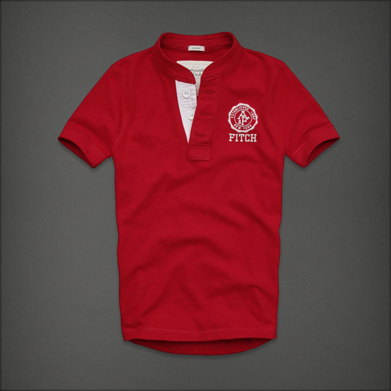 Abercrombie Fitch Hombres Ponte de pie de cuello Corto Remera AF5744